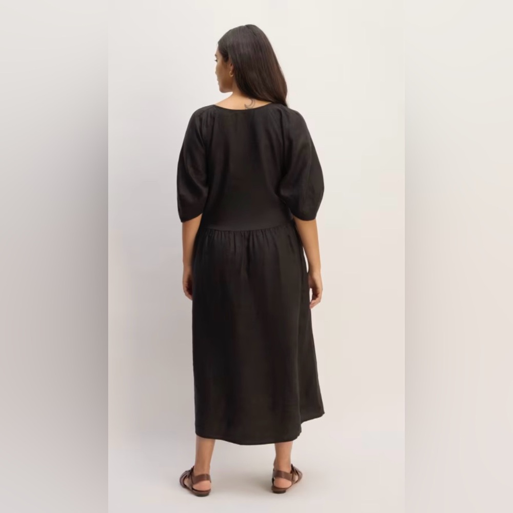 Everlane Linen Oversized Puff Sleeve dress size XS NWOT - Picture 4 of 7